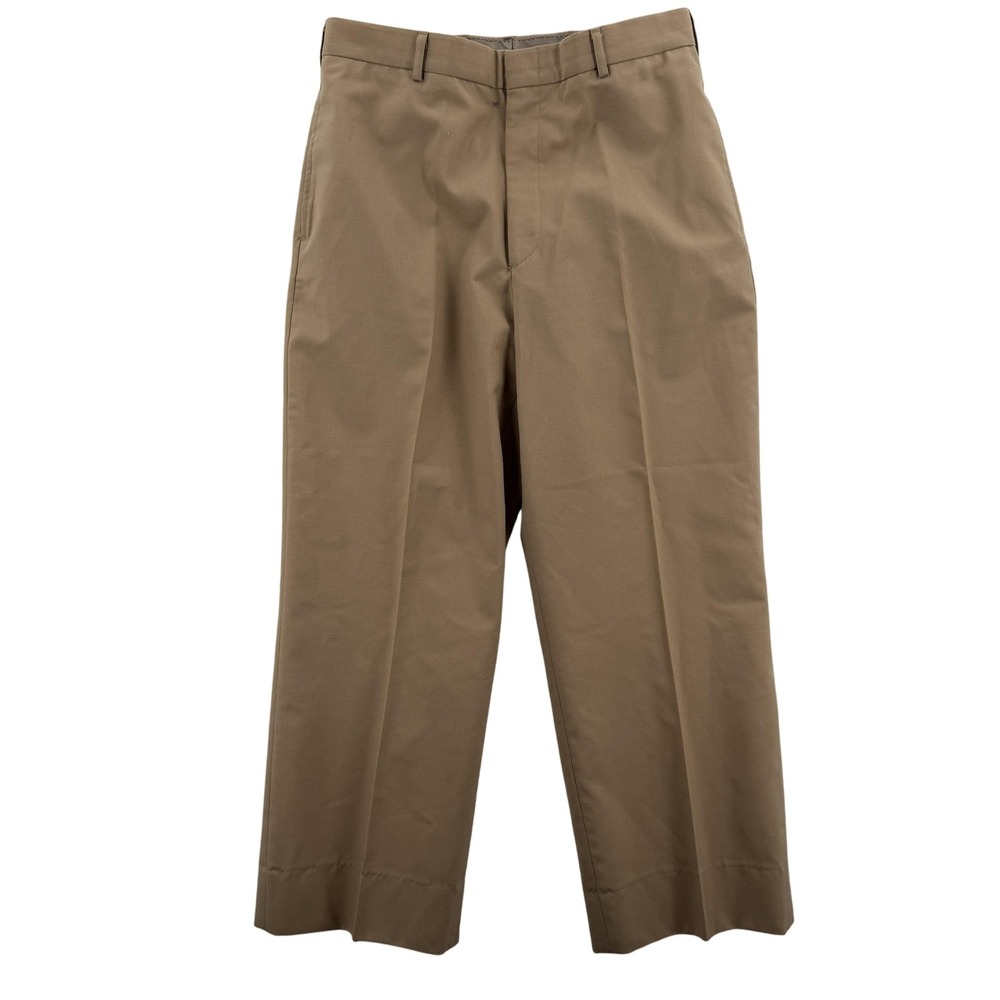 Flying Cross U.S. Navy Uniform Dress Pants Mens 34 Khaki Flat‎ Front Made in USA